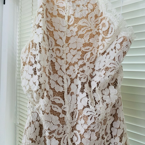 Dreamt of You White Lace High-Low Midi Dress - Picture 3 of 9